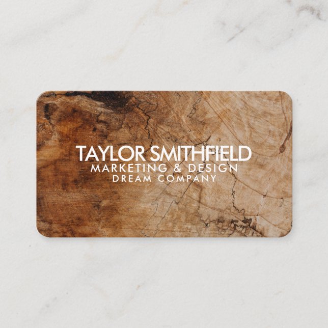 Carte De Visite Bois Vintage (Devant)