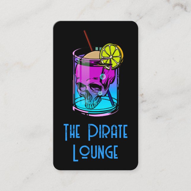 Carte De Visite Boisson Cocktail Coloré | Crâne (Devant)