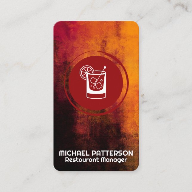 Carte De Visite Boisson Cocktail | Contemporain  (Devant)