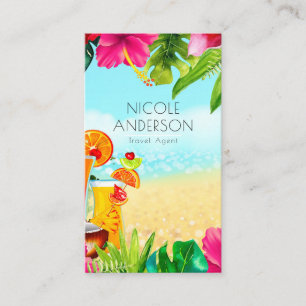 Carte De Visite Boissons de plage d'été tropical Aloha Luau