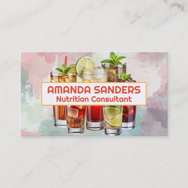 Carte De Visite Boissons mélangées | Fruits  (Devant)