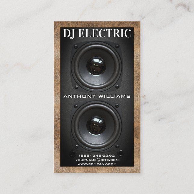 Carte De Visite Boîte à haut-parleur du caisson | Cuir (Devant)