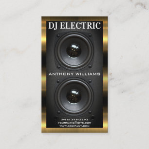 Carte De Visite Boîte à haut-parleur du caisson   Découpe métal or