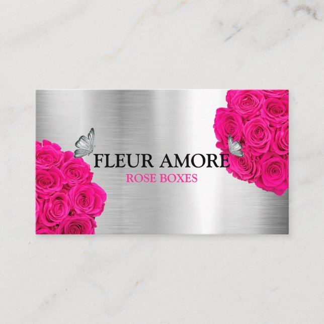 Carte De Visite Boîte à Roses Cadeaux Fleurs (Devant)