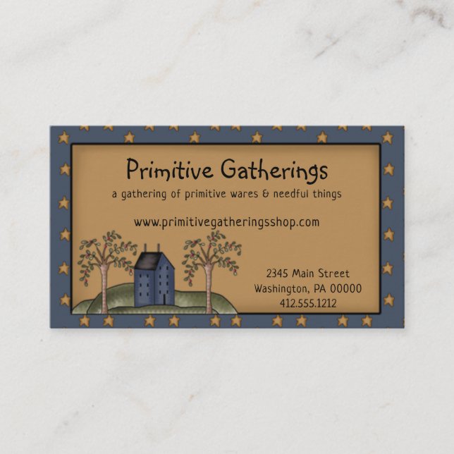 Carte De Visite Boite à saler rustique primitive de campagne & Éto (Devant)