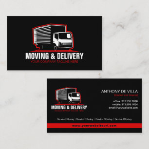 Carte De Visite Boîte Camion Moving & Hauling Service Entreprise