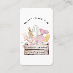 Carte De Visite Boîte de fleurs de pâtissier de boulangerie