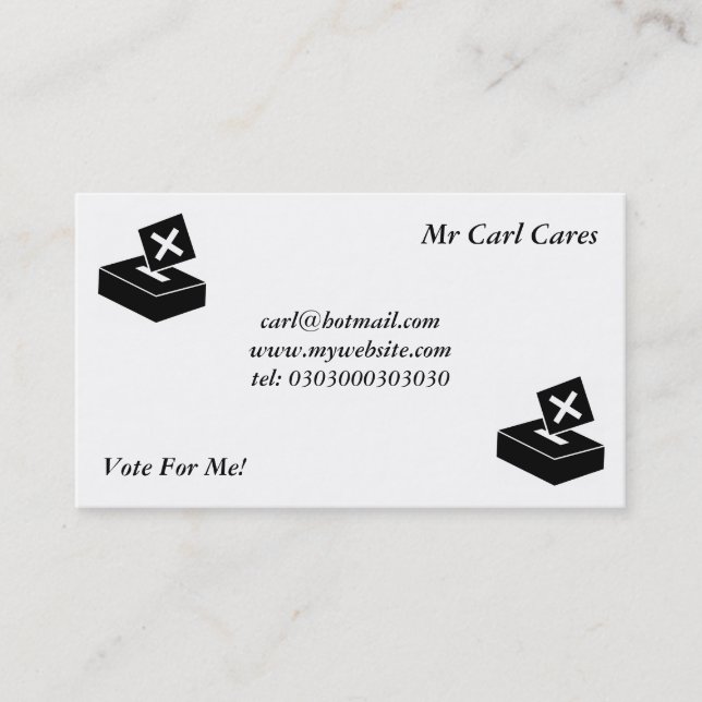 Carte De Visite Boîte de vote noir (Devant)