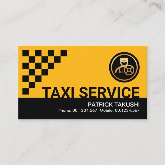 Carte De Visite Boîtes de contrôle de taxi jaune (Devant)