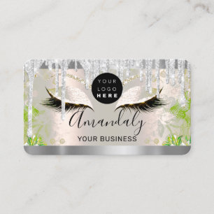 Carte De Visite Boîtes de Parties scintillant en argent Cadre Code