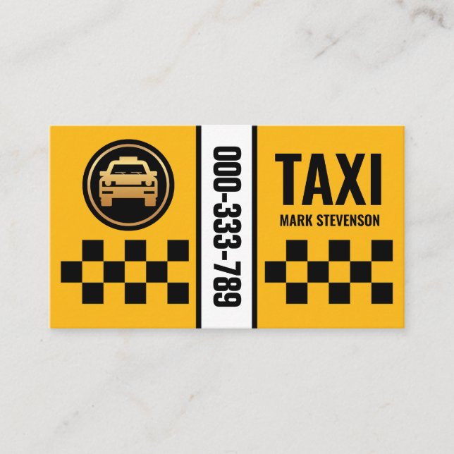 Carte De Visite Boîtes de taxis jaunes Chauffeur (Devant)
