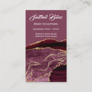 Carte De Visite Boîtier Logo Massage Sculpture SPA or QRCODE Rose