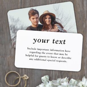 Carte De Visite Boîtier Mariage photo 100 Pack simple de typograph
