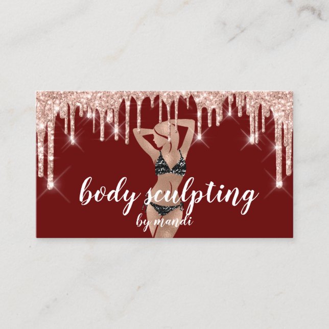 Carte De Visite Boîtier Sclupting Massage Logo Bikini Drives QR Co (Devant)
