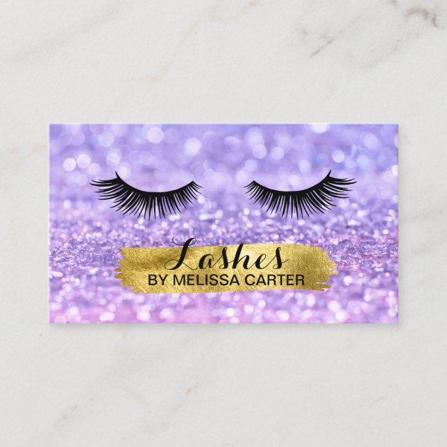 Carte De Visite Bokeh Beauty Salon Maquillage Artist Lash Extensio (Devant)