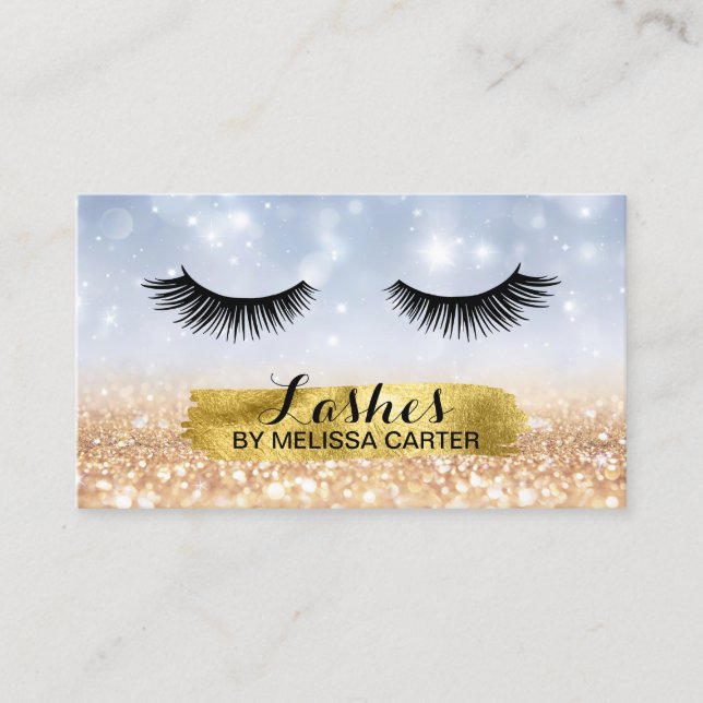 Carte De Visite Bokeh Beauty Salon Maquillage Artist Lash Extensio (Devant)