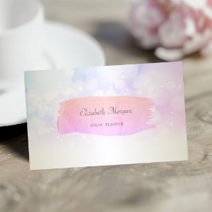 Carte De Visite Bokeh Élégant Moderne, Coup de Pinceau Doré