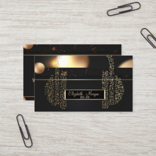 Carte De Visite Bokeh élégant, notes de musique casque audio