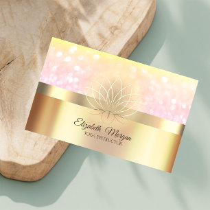 Carte De Visite Bokeh Gold Lotus professionnel