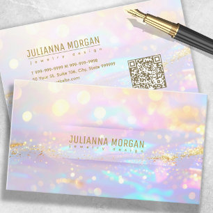 Carte De Visite Bokeh Iridescente avec Gold Accent ID1147