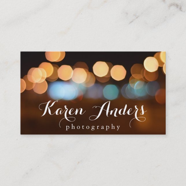 Carte De Visite Bokeh | Lumières de nuit (Devant)