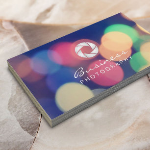 Carte De Visite Bokeh moderne allume la photographie faite sur