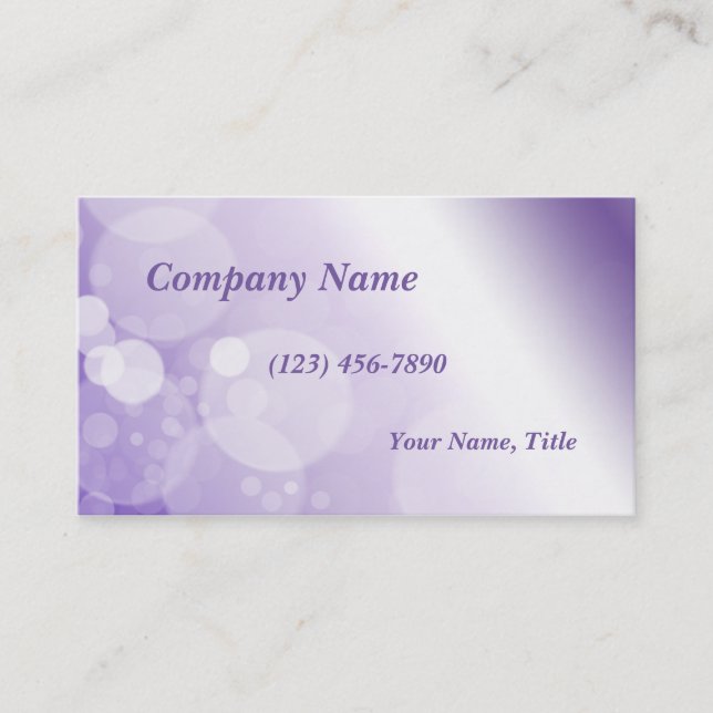 Carte De Visite Bokeh moderne rose et violet (Devant)