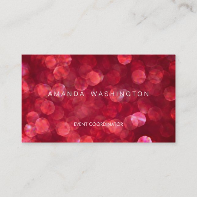 Carte De Visite Bokeh Rouge (Devant)
