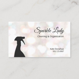 Carte De Visite Bokeh Spray Bottle House Nettoyage Logo Affaires