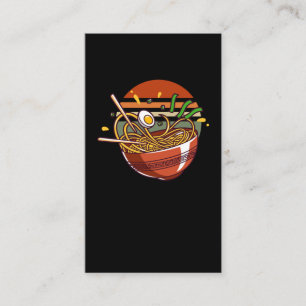 Carte De Visite Bol Ramen rétro avec baguettes nouilles japonaises
