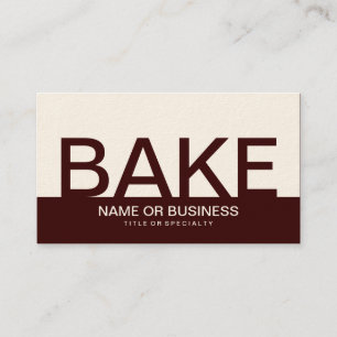 Carte De Visite bold BAKE (couleur personnalisable)