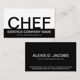 Carte De Visite bold CHEF (couleur personnalisable)