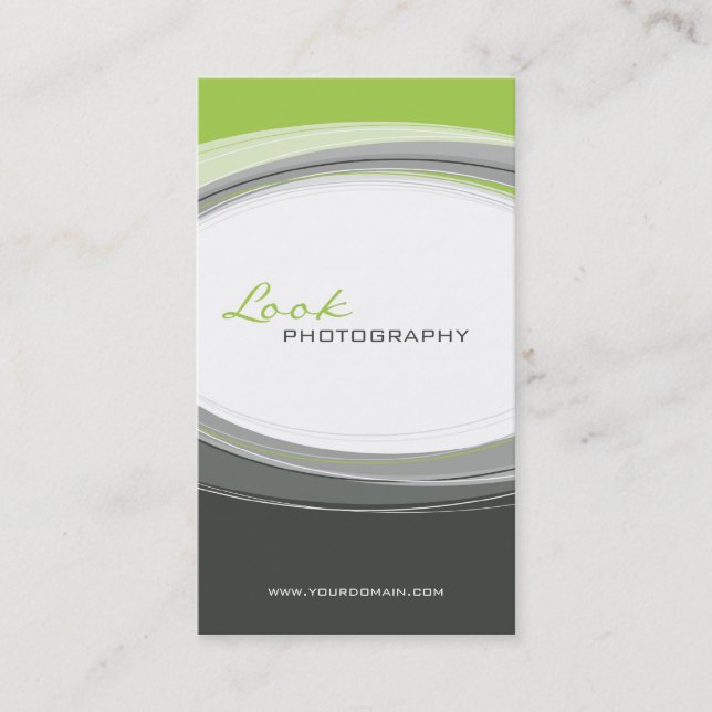 CARTE DE VISITE bold courbe moderne gris vert citr (Devant)