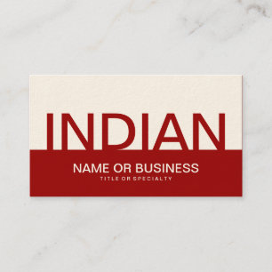 Carte De Visite bold INDIAN (couleur personnalisable)