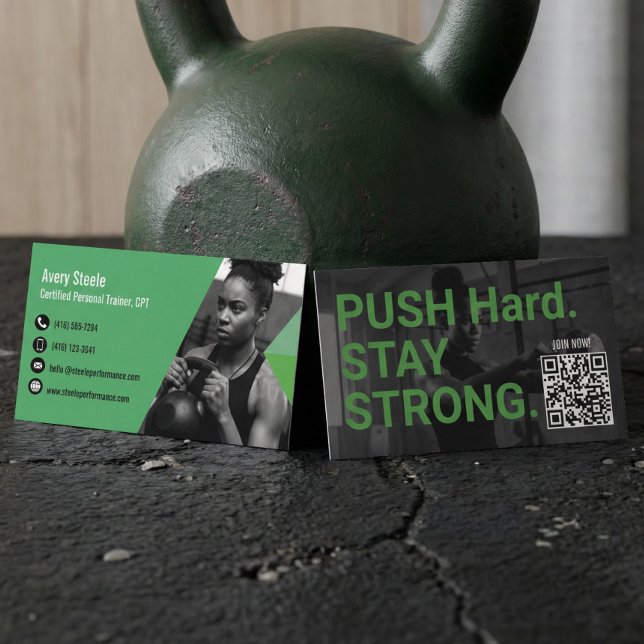 Carte De Visite Bold Modern Personal Trainer Fitness Coach Photo (Bold Modern Personal Trainer Fitness Coach Photo Business Card)