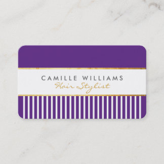 Carte De Visite BOLD moderne design peigne design or riche violet