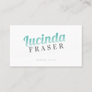 Carte De Visite BOLD NAME FADE cool rétro minima jade vert