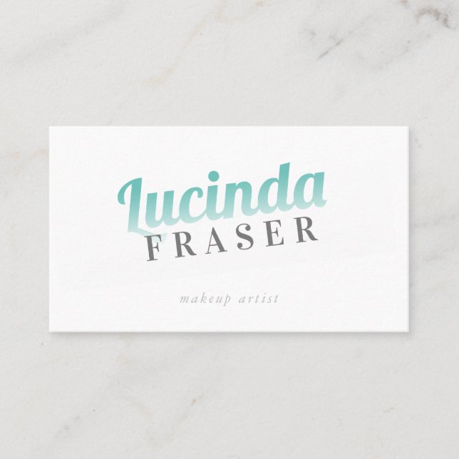 Carte De Visite BOLD NAME FADE cool rétro minima jade vert (Devant)
