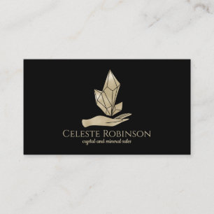 Carte De Visite Bold Pearl Crystal Main Boho Custom Gem Logo