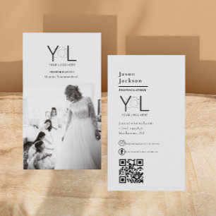 Carte De Visite Bold Photographe code QR Social Media Photo