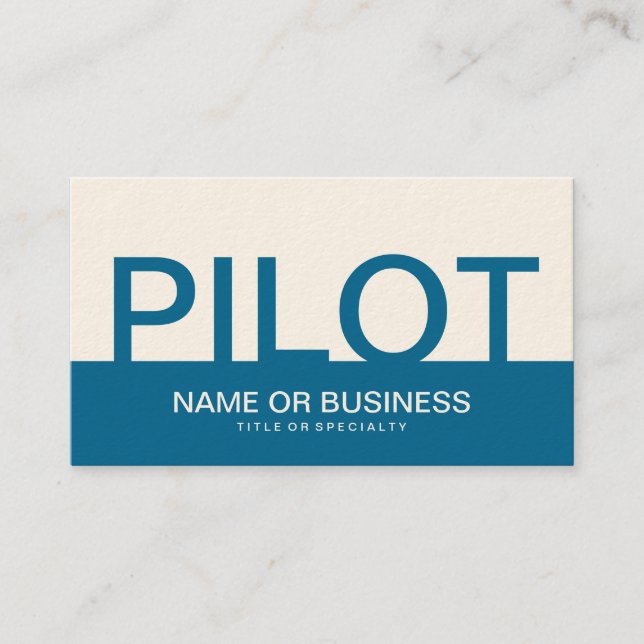 Carte De Visite bold PILOTE (couleur personnalisable) (Devant)