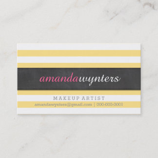 Carte De Visite BOLD simple bande motif frais jaune gris