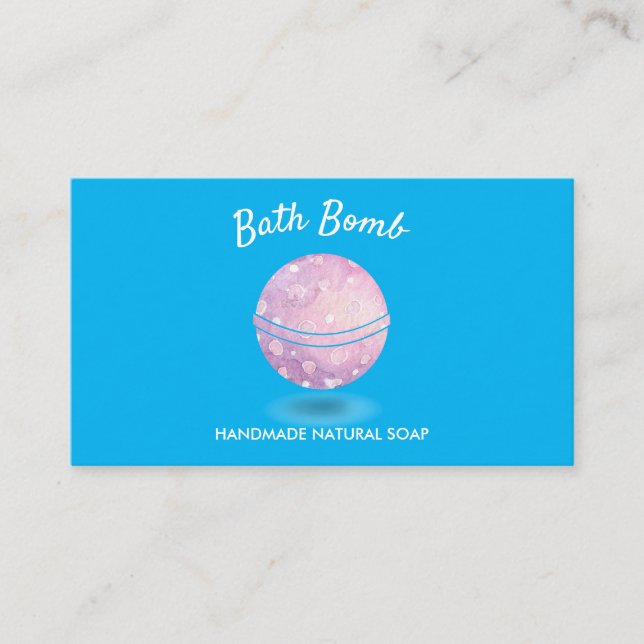 Carte De Visite Bombe de bain bleue Spa Savon Naturel (Devant)