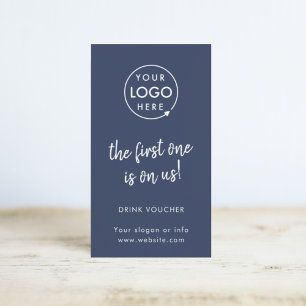 Carte De Visite Bon de boisson de l'entreprise Navy Blue Event C