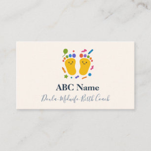 Carte De Visite Bon pas Coloful Doula & Birth Coach