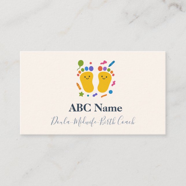 Carte De Visite Bon pas Coloful Doula & Birth Coach (Devant)