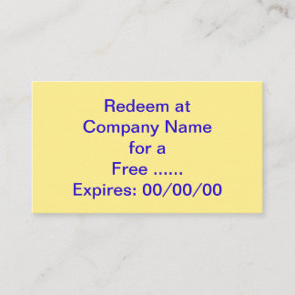 Carte De Visite Bon spécial de promotion pour vos affaires