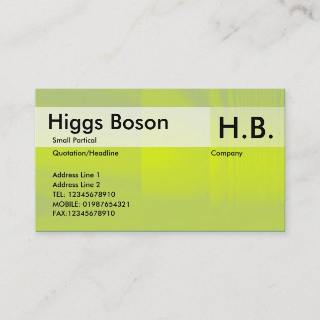 Carte De Visite Bonbon vert jaune (Devant)