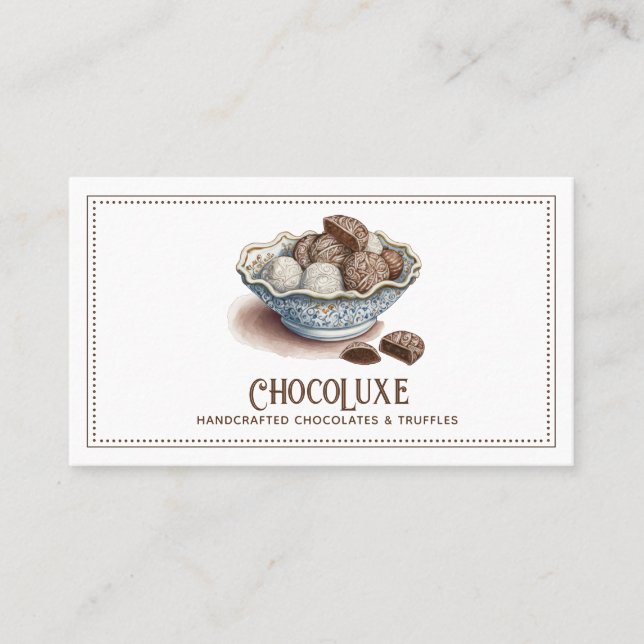 Carte De Visite Bonbons au chocolat et confections de truffes (Devant)