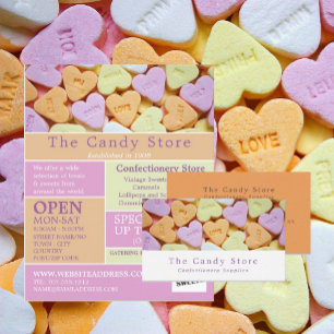 Carte De Visite Bonbons de coeur, Fournitures de confiserie